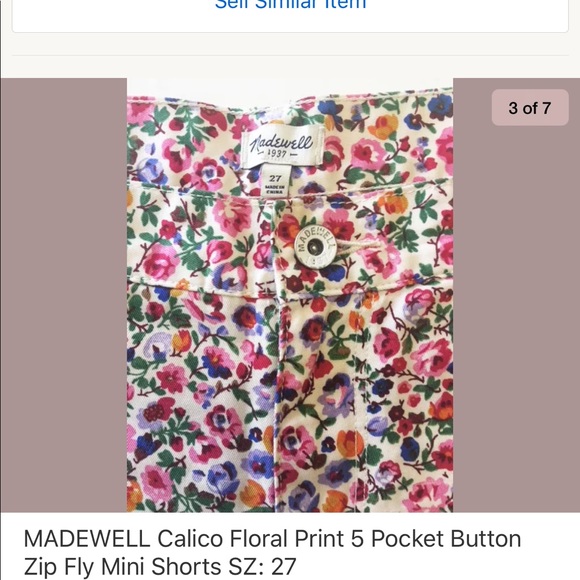 Madewell Calico Floral Mini Jean Shorts Sz: 27 - Picture 3 of 7